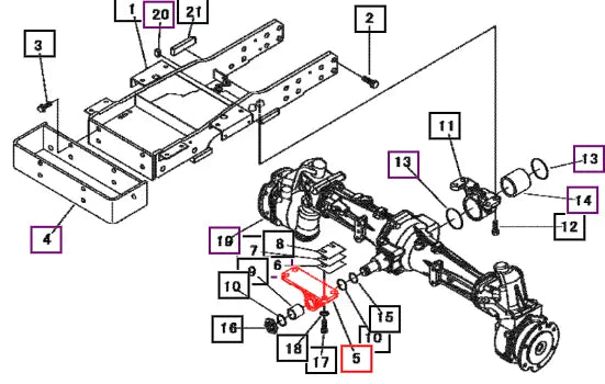 Mahindra Front Axle Bracket Front 10302124AG1 Mahindra Direct Parts