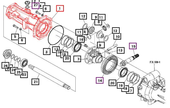 Mahindra Front Axle Housing RH 19453132AG0 Mahindra Direct Parts
