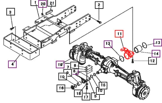 Mahindra Front Axle Rear Bracket 10352122AG0 Mahindra Direct Parts