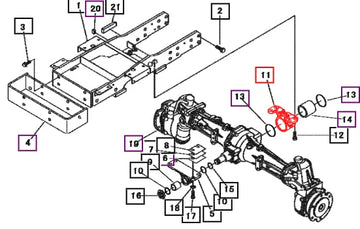 Mahindra Front Axle Rear Bracket 10352122AG0 Mahindra Direct Parts