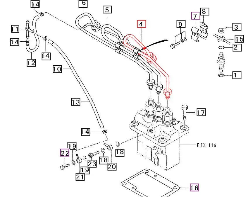 Mahindra Fuel Injection Line 31A6107101 Mahindra Direct Parts