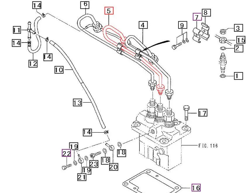 Mahindra Fuel Injection Line 31A6107201 Mahindra Direct Parts