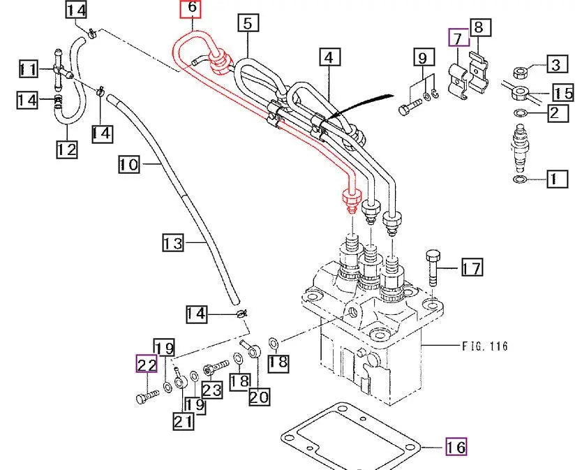 Mahindra Fuel Injection Line 31A6107301 Mahindra Direct Parts