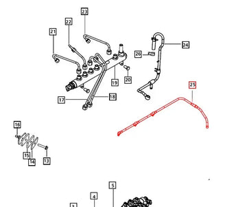 Mahindra Fuel Return Line - Leak Off Pipe 006013871D1 Mahindra