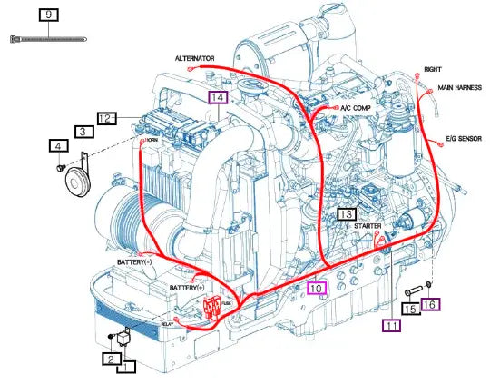 Mahindra Harness Assy, E/g 12396682201 Mahindra Direct Parts