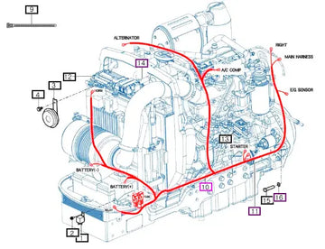 Mahindra Harness Assy, E/g 12396682201 Mahindra Direct Parts