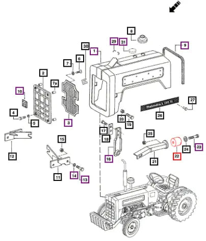 Mahindra Hood Rubber Boot 005556111R1 Mahindra Direct Parts