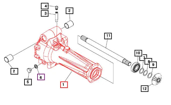 Mahindra Housing A, Axle 19453131AG0 Mahindra Direct Parts