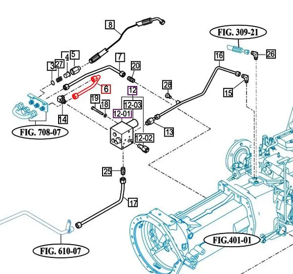 Mahindra Hydraulic Pipe to Valve 16705104400GB Mahindra Direct Parts