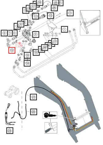 Mahindra Hydraulic Piping 3f Crowding 581855 Mahindra Direct Parts