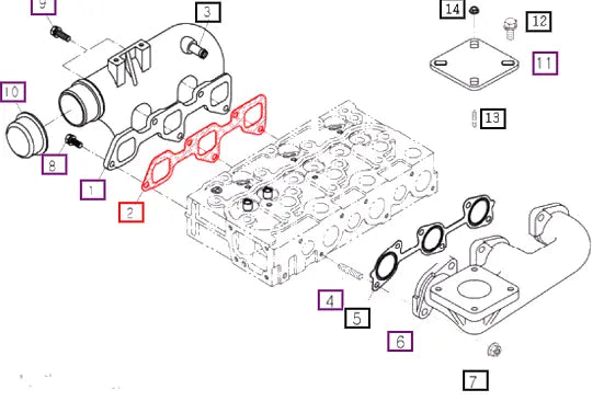 Mahindra Intake Manifold Gasket E580011822 Mahindra Direct Parts