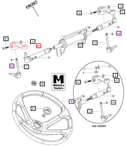 Mahindra Knuckle Arm LH 007601011C1 Mahindra Direct Parts