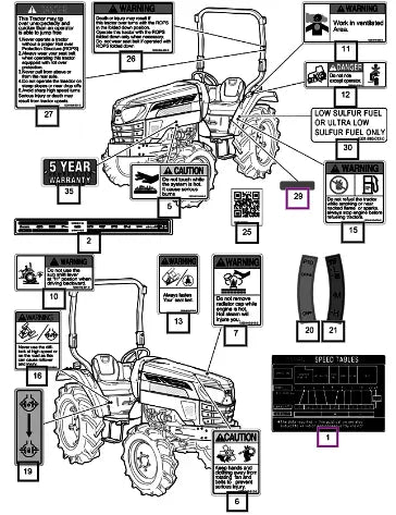 Mahindra Label Lh Side 2538 12389010041 Mahindra Direct Parts
