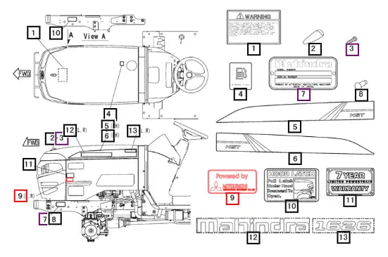 Mahindra Label Powered 19672771001 Mahindra Direct Parts