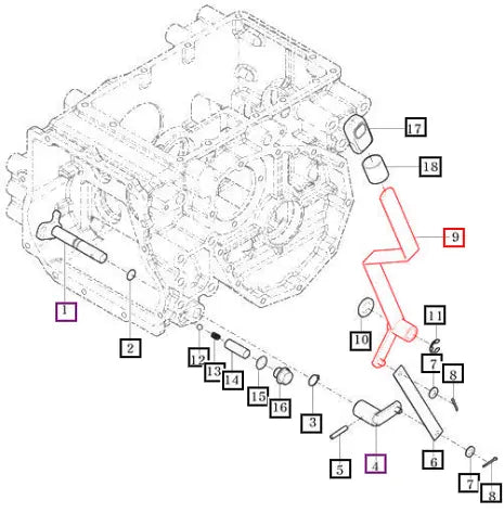 Mahindra Lever Comp, 4wd 11102633101GB Mahindra Direct Parts
