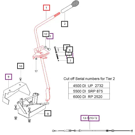 Mahindra Lever Hand Accelerator 007535394C92 Mahindra Direct Parts