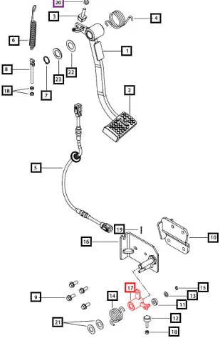 Mahindra Lever Inching Valve Operating Assy E008005832D11 Mahindra Direct Parts
