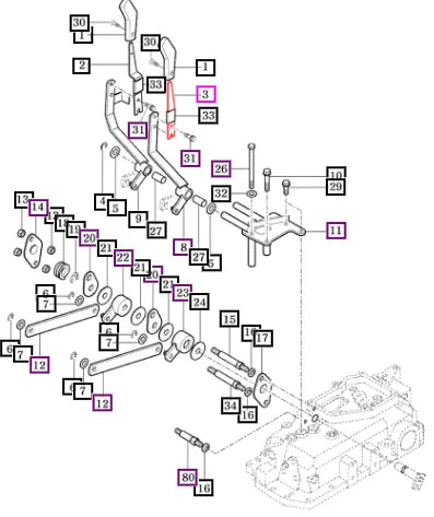 Mahindra Lever, Plate 15645120032DG Mahindra Direct Parts