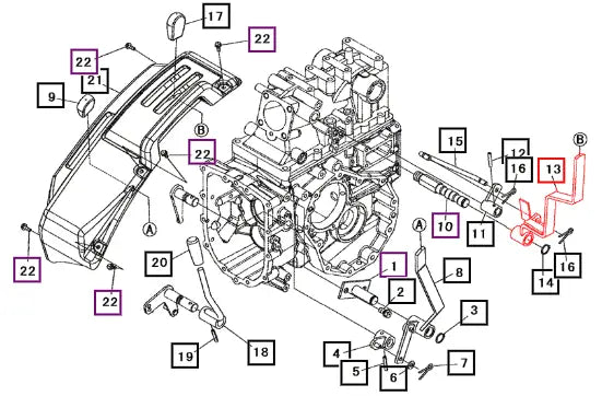 Mahindra Lever, Rear Pto 19591772AG0 Mahindra Direct Parts