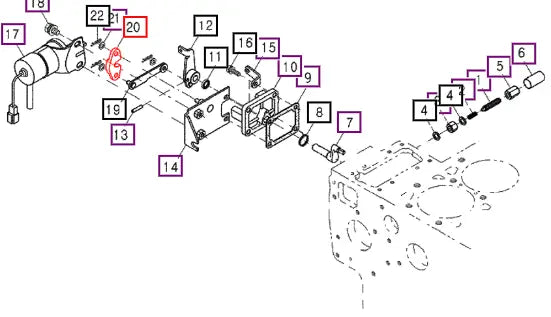 Mahindra Lever, Stop 2(for Fuel Shut Off) 1547160162 Mahindra Direct Parts
