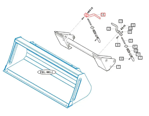 Mahindra Loader Quick Attach Handle / Lever Right Hand RH Mahindra