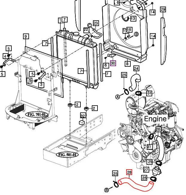 Mahindra Lower Radiator Hose 12621040141 Mahindra Direct Parts