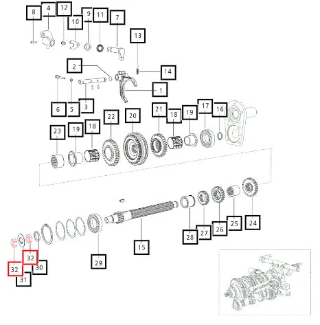 Mahindra Nut Spline Shaft 006505180D1 Mahindra Direct Parts