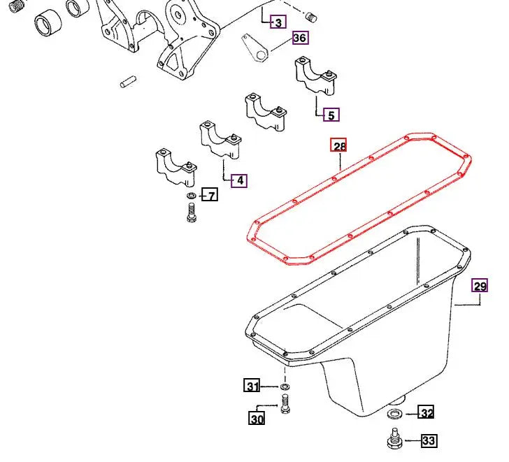 Mahindra Oil Pan Gasket 005557832R1 Mahindra Direct Parts