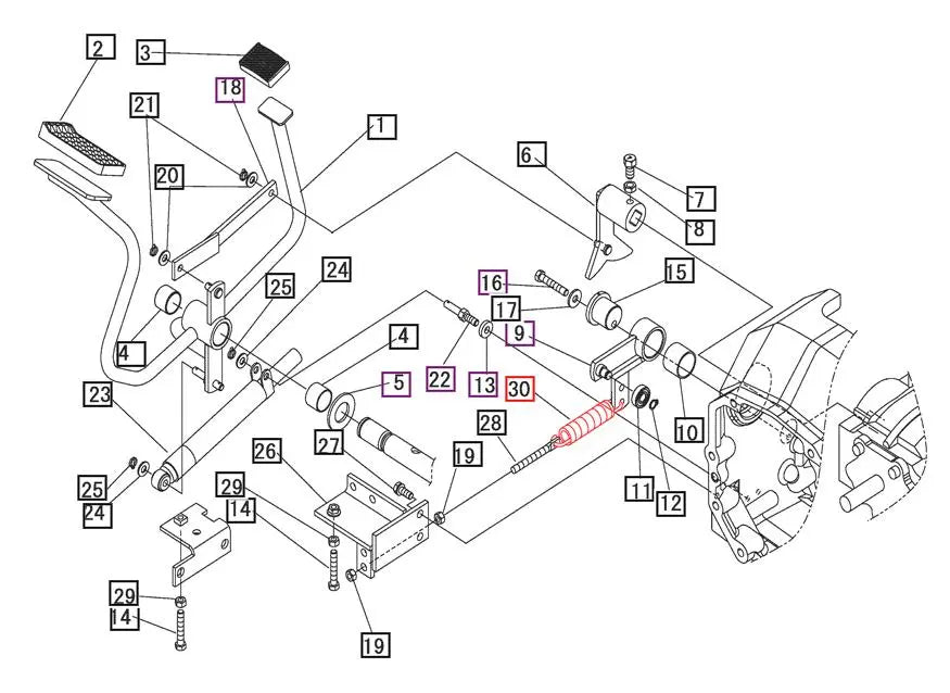 Mahindra Pedal Return Spring 19572316000 Mahindra Direct Parts