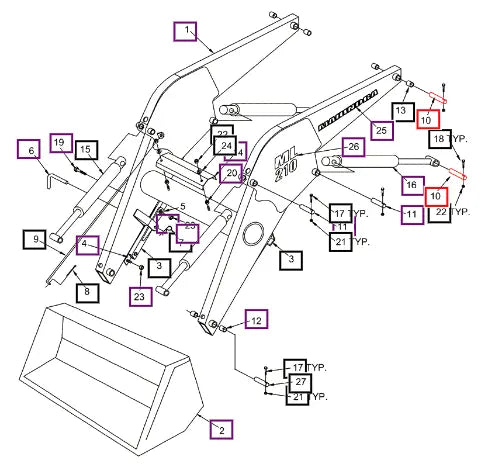 Mahindra Pin - Loader 1.25 X 6.75 Lg BUH112954 Mahindra Direct Parts