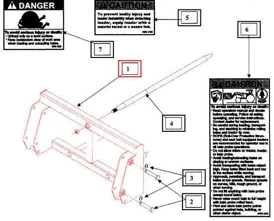Mahindra Pin On Bale Spear Frame KMW13052031 Mahindra Direct Parts