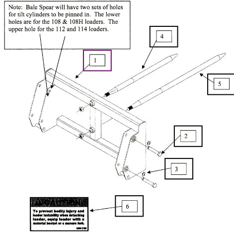 Mahindra Pin On Bale Spear (complete) KMW13052026 Mahindra Direct Parts