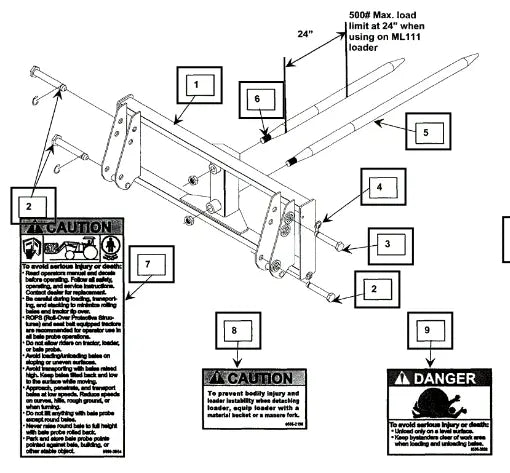 Mahindra Pin On Bale Spear (complete) KMW13052065 Mahindra Direct Parts