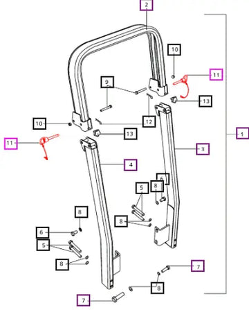 Mahindra Pin Rops Hinge E007517050C1 Mahindra Direct Parts