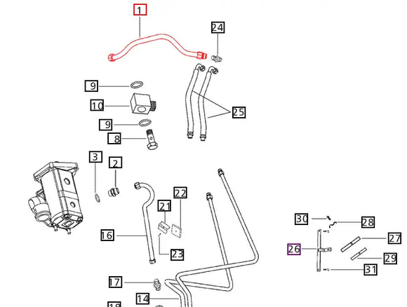 Mahindra Power Steering Pipe E007603405C91 Mahindra Direct Parts