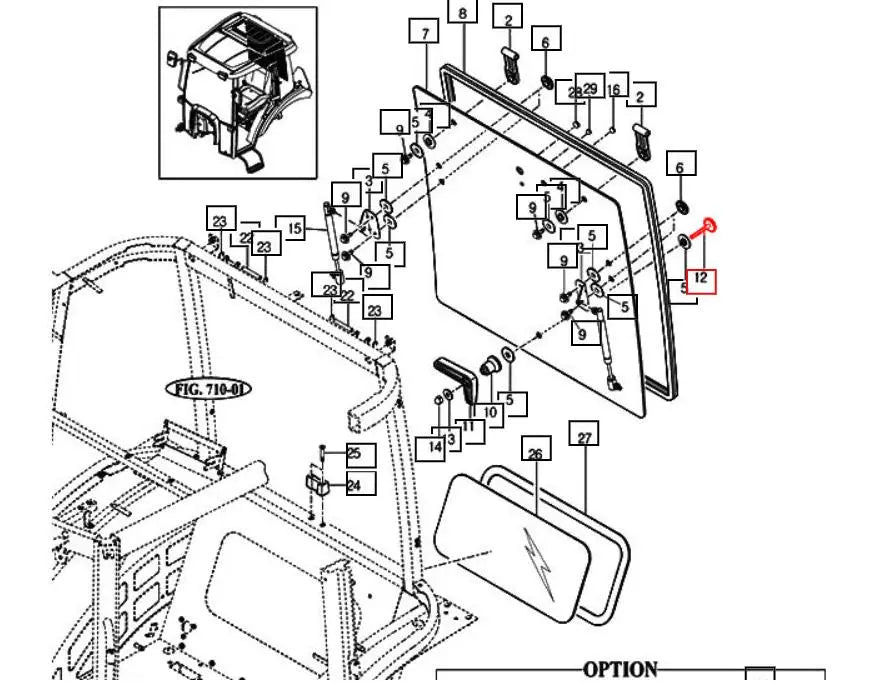 Mahindra Rear Window Latch Glass Bolt 2565 Mahindra Direct Parts