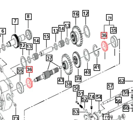 Mahindra Roxor Bearing Output Shaft 0051575 Mahindra Direct Parts