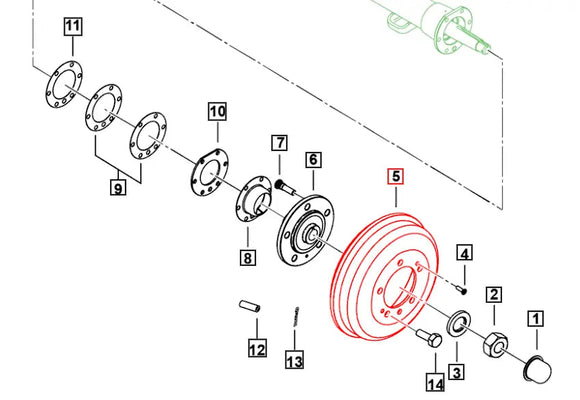 Mahindra Roxor Brake Drum Rear 0099621 Mahindra
