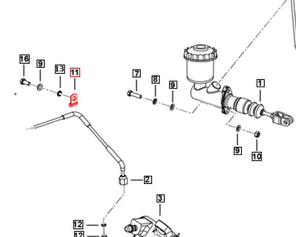 Mahindra Roxor Clutch Tube Strap 0802CUA00031N Mahindra Direct Parts
