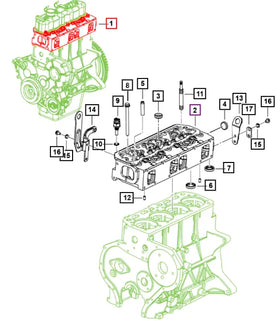 Mahindra Roxor Cylinder Head Assembly 0302BAB00490N Mahindra