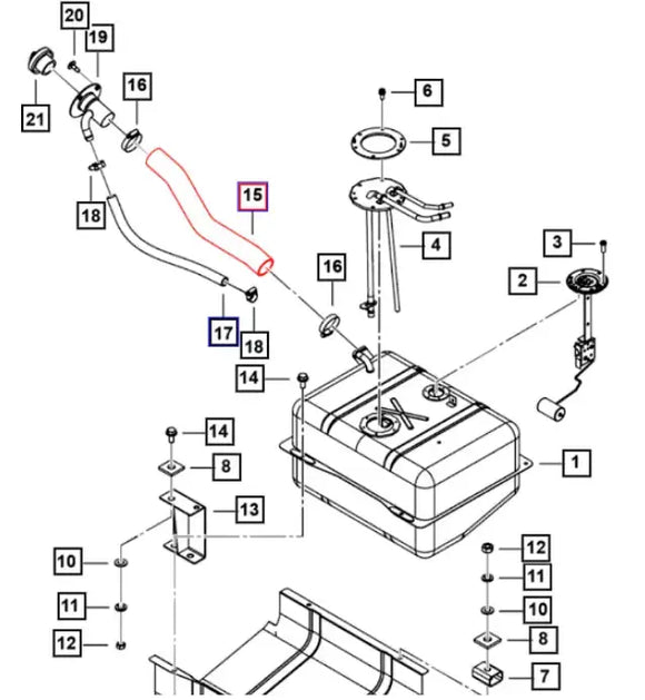 Mahindra Roxor Fuel Fill Hose 0076875 Mahindra