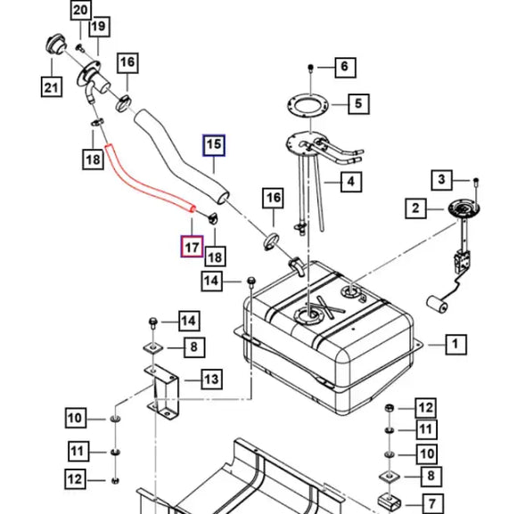 Mahindra Roxor Fuel Fill Vent Hose 0094004 Mahindra