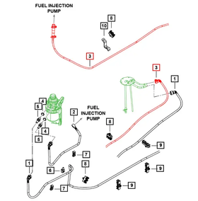 Mahindra Roxor Fuel Line FWS to Engine 1001DUA00100N Mahindra