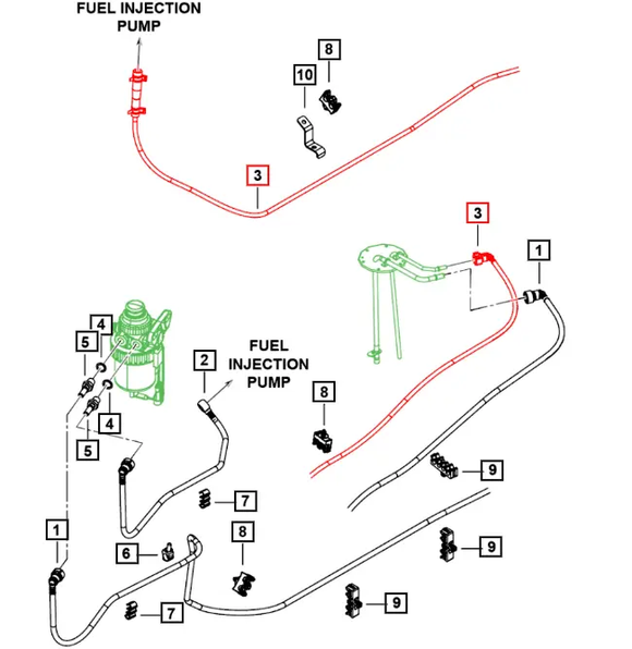 Mahindra Roxor Fuel Line - Return to Tank 1001DUA00110N Mahindra