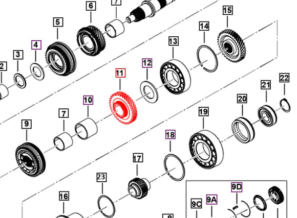 Mahindra Roxor Gear - Main Drive Shaft 0703DAD08770N Mahindra Direct Parts