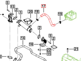 Mahindra Roxor Hose - EGR Cooler Inlet 0304DAB01890N Mahindra Direct Parts