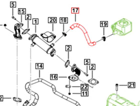 Mahindra Roxor Hose - EGR Cooler Inlet 0304DAB01890N Mahindra Direct Parts