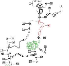 Mahindra Roxor Hose From Power Steering Reservoir to Pump 1102CUA00101N Mahindra
