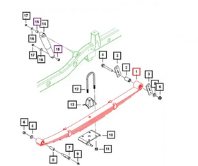 Mahindra Roxor Rear Leaf Spring Pack 0092907 Mahindra