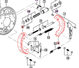 Mahindra Roxor Rear Shoe Linings Kit (w/o Hardware) 0602BAB06380N Mahindra Direct Parts